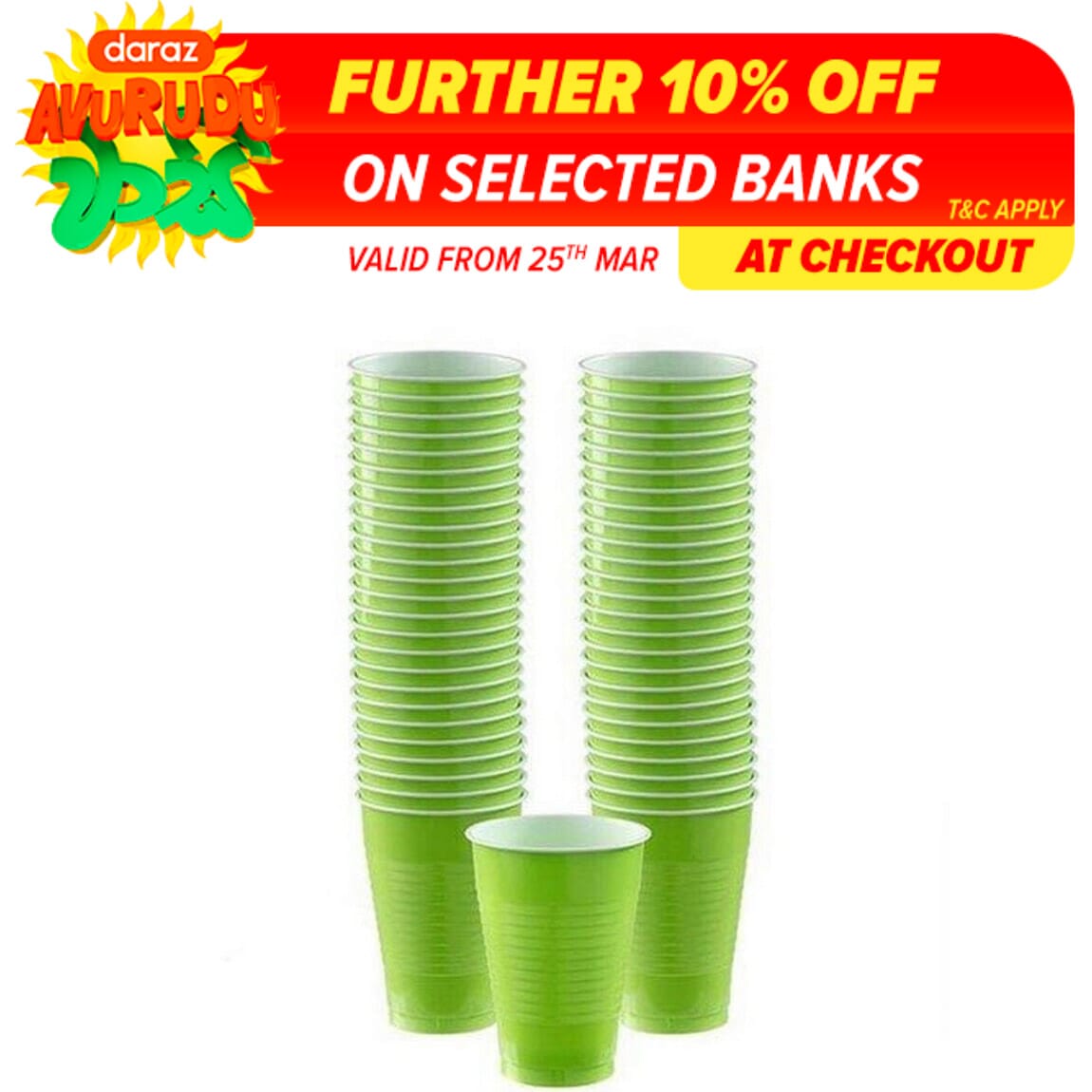 50pcs Plastic Party Cup 300ml Medium Size Blue Green Red Purple Yellow Buy Sell Online Best Prices In Srilanka Daraz Lk
