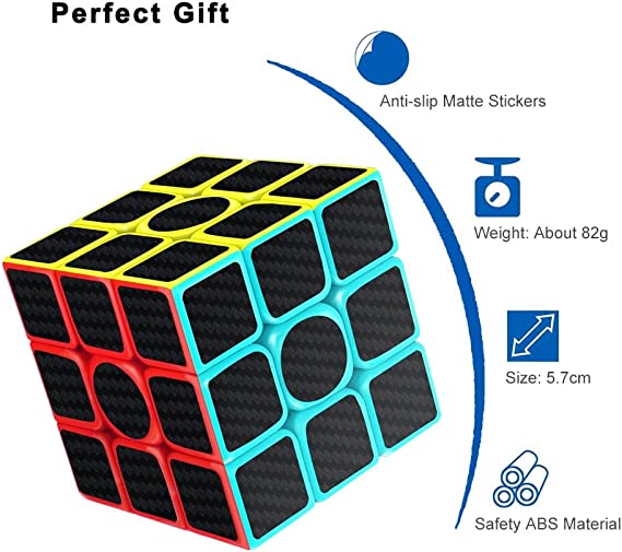 Speed Rubik's Cube 3x3x3 Magic Carbon Fiber Sticker Smooth Cube ...