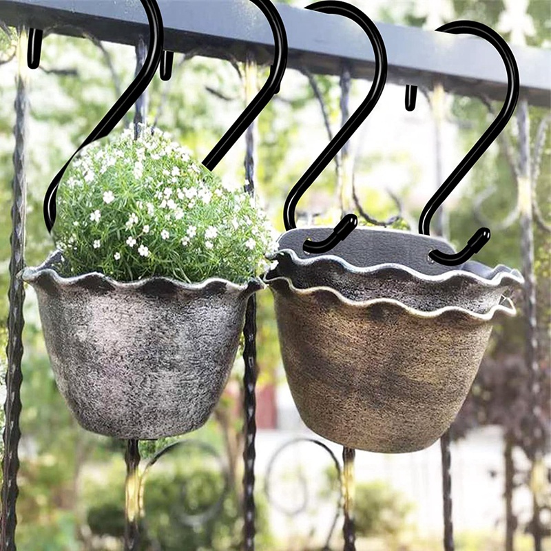 12 Pack 6 Inch Large Heavy Duty S Hooks for Hanging, Non Slip Rubber Coated S Hooks,Steel Metal Hooks for Hanging. 