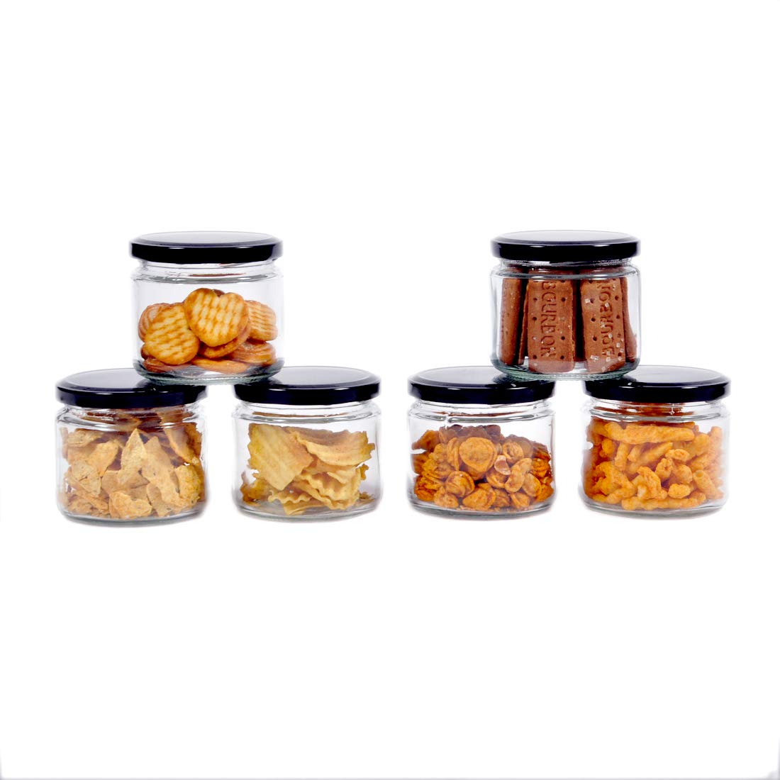 Food Storage Glass Bottle 200ml Jam Jars Containers for Kitchen Pantry Transparent Glass Tea