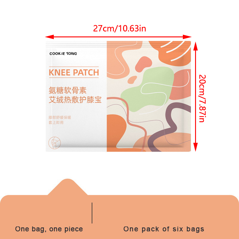 6Pcs Winter Hot Compress Warm Knee Pads Knee Self-Heating Patches Disposable Warm Knee Brace Patch Keeps Leg Warmer Stickers. 