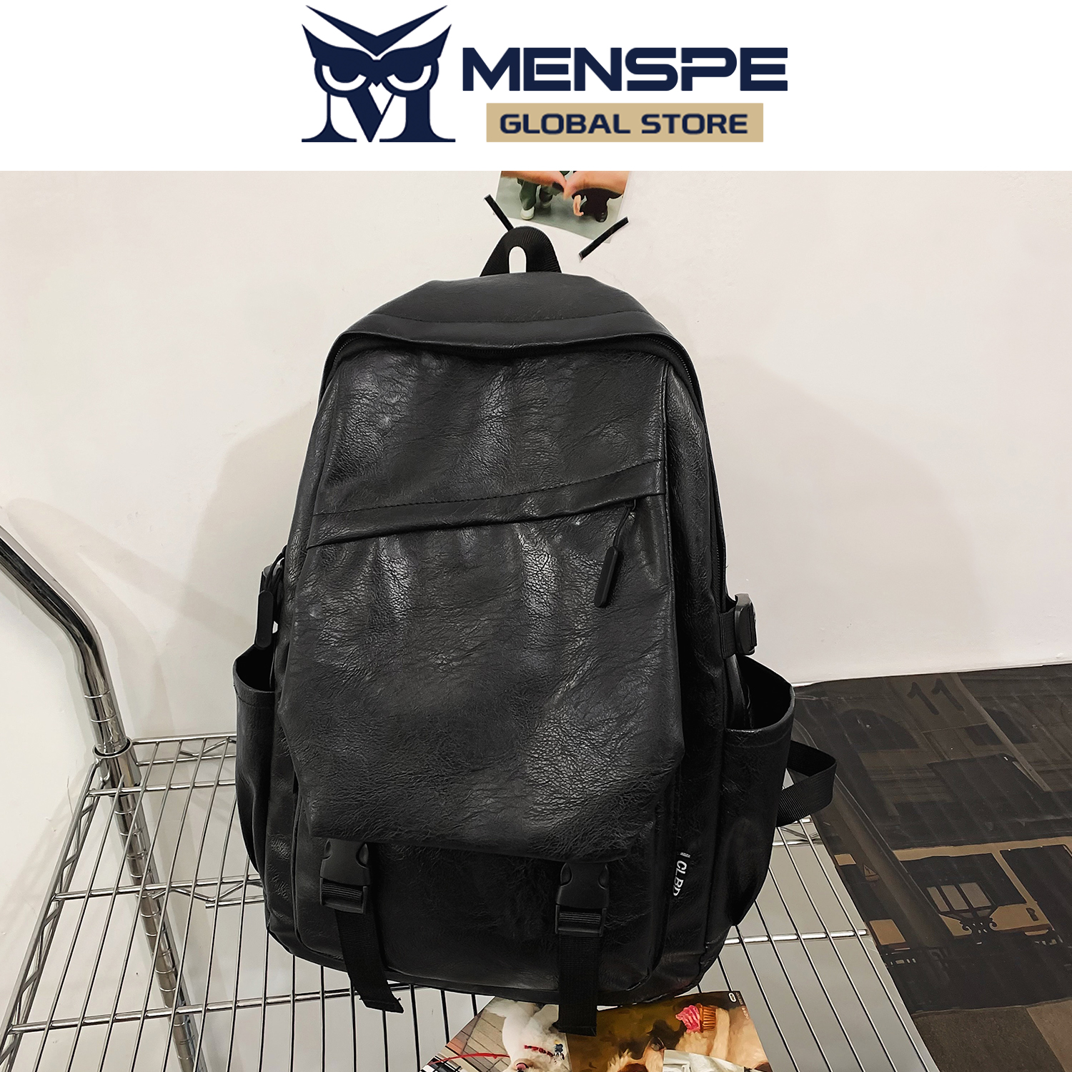 MENSPE Fashion Men’s Backpack Unisex Laptop Backpack Soft PU Backpack Business Travel Bag Waterproof Backpack Shoulder Bag College Commuting Backpack Leisure School Bag For Travel Study Business. 