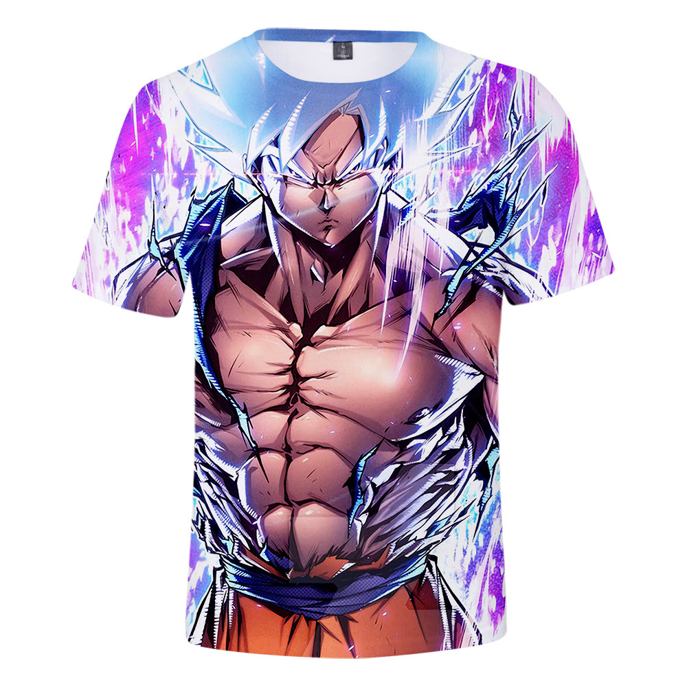 Dragon Ball Super Saiyan Goku Oversize T Shirts Men Women Kids Breathable Jersey Clothes Short Sleeve T-shirt White Black Orange. 