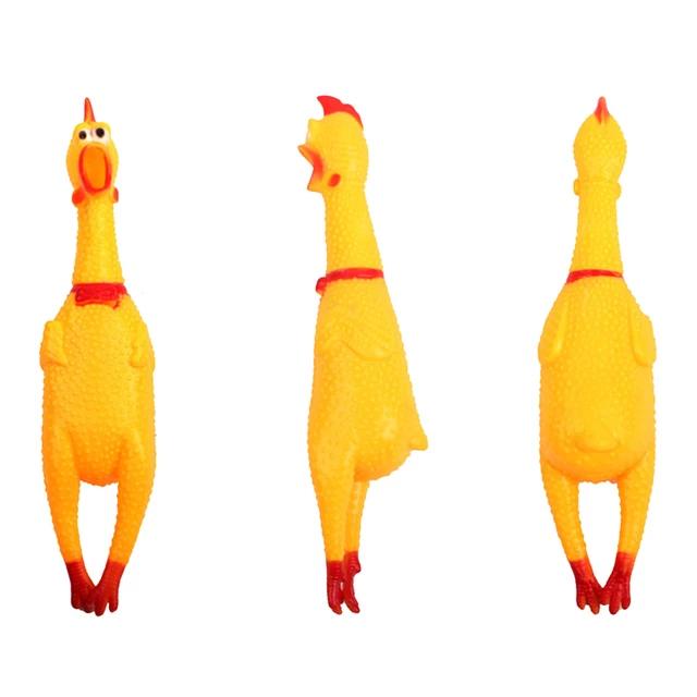 Pets Dog Toys Shrilling Screaming Chicken Squeeze Sound Toy for Dogs Super Durable & Funny Squeaky Yellow Rubber Chicken Dog Chew Toy. 