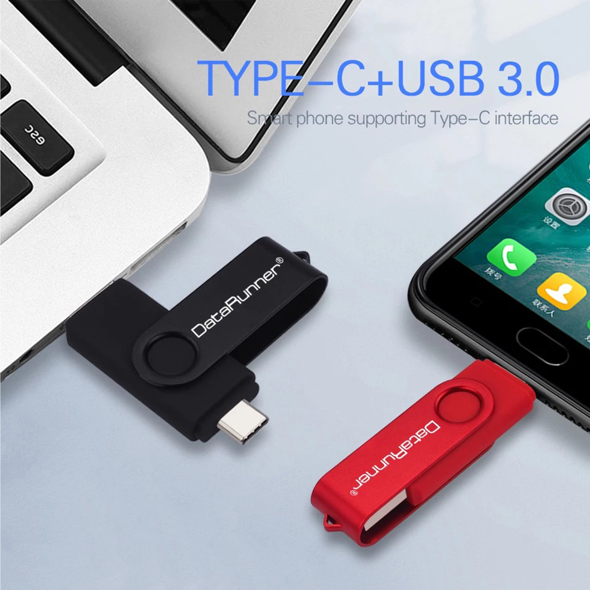 DataRunner Ultra Dual Drive USB Type C 3.0 32GB USB Pen Flash Drive. 