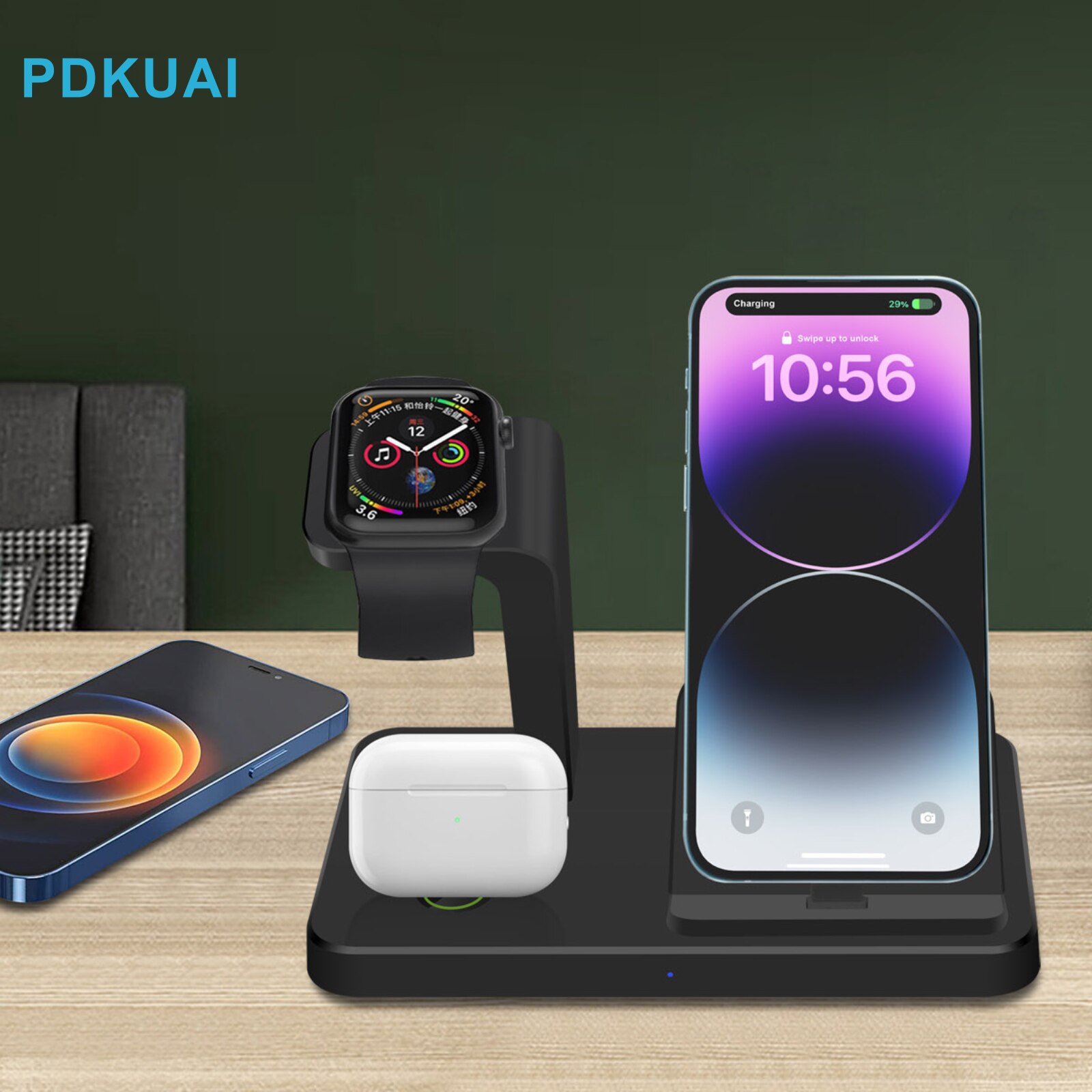 3 in 1 Fast Charging Dock Station for Apple Watch 8 7 AirPods Pro iPhone 14 13 12 11 XS X 8 Wireless Charger Stand Phone Holder