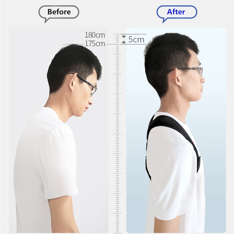 Practical Adjustable Clavicle Posture Corrector Men Woemen Upper Back Brace ShoulderLumbarSupport Belt Corset Posture CorrectionHats & Caps. 