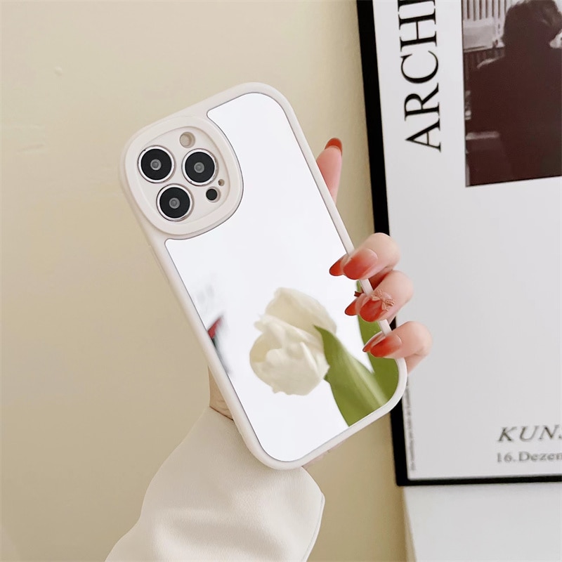 【ThinkWay】Fashion Mirror Phone Case For iPhone 13 12 11 Pro XS Max XR Makeup Mirror Back Cover For iPhone SE 7 8 Plus Protector Case. 
