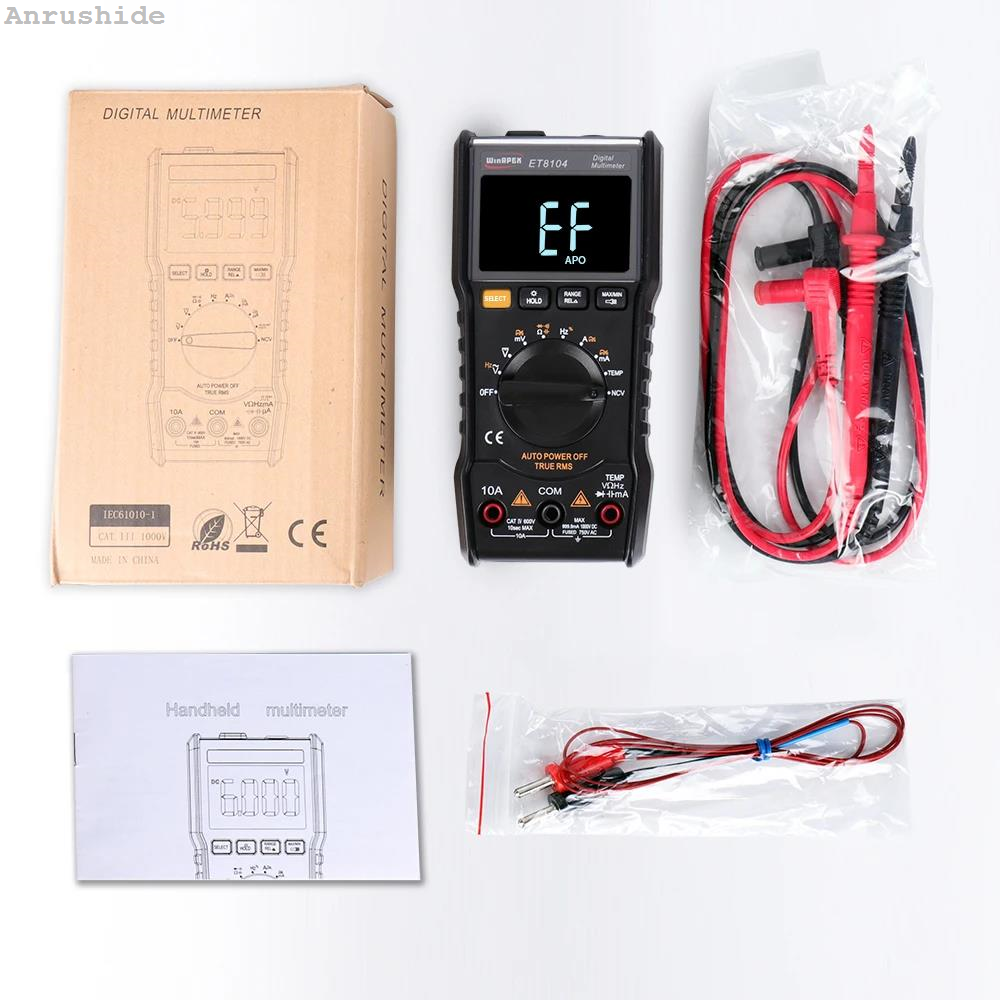 Anrushide WINAPEX ET8104 Digital Handheld Multimeter AutoRange