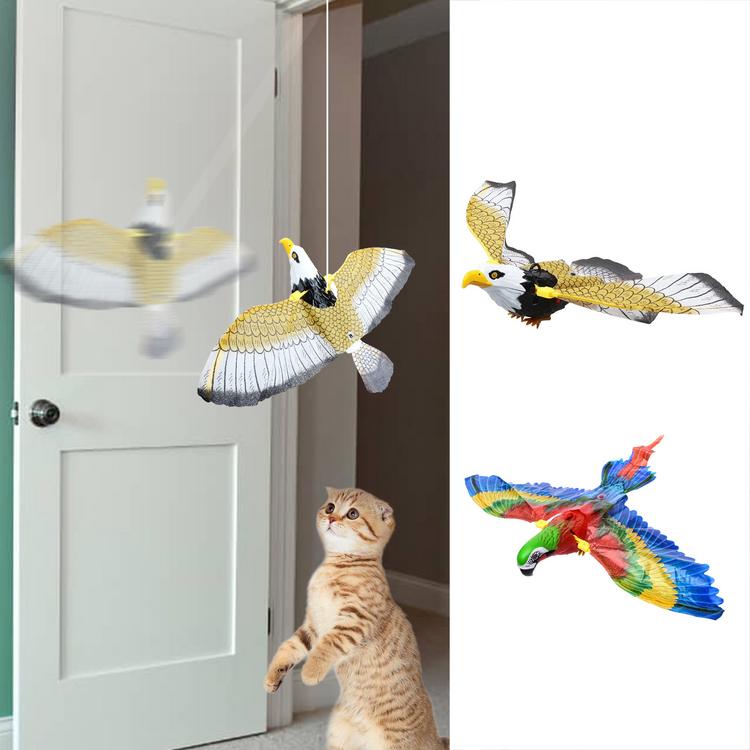 Flying Bird Cat Toy Simulation Bird Interactive Cat Toy Automatic Hanging Eagle Flying Bird Funny Cat Toys for Indoor Cats with Sound and Light well made. 