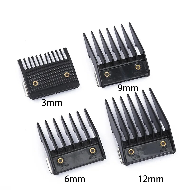 4pcs Clipper Combs For Universal Cordless Hair Clipper 3/6/9/12mm Size Replaceable Barber Hair Trimmer Limit Guide Combs Guards. 