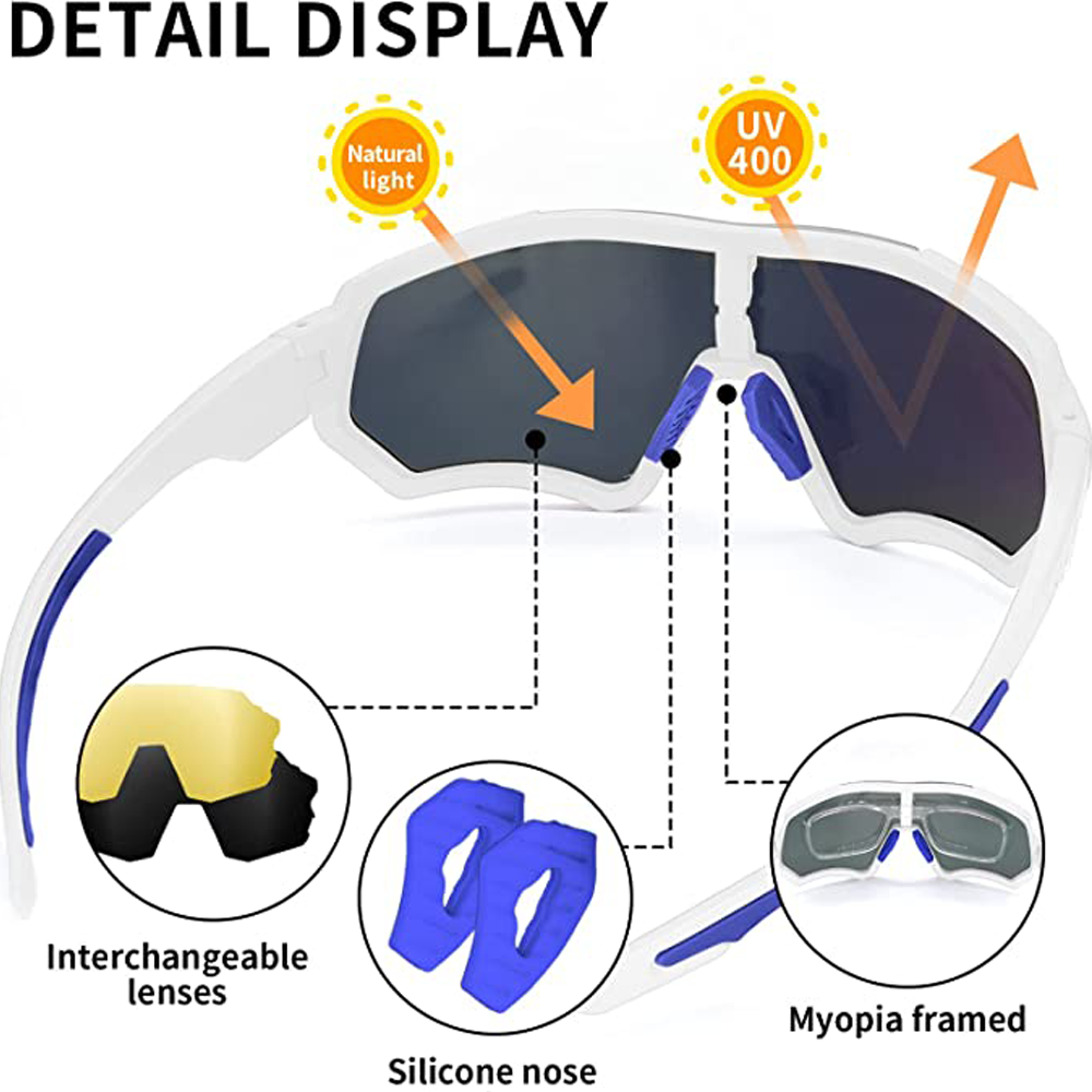 BRZSACR Polarized Cricket/Motorbike/Cycling Sunglasses for Men, Women. 