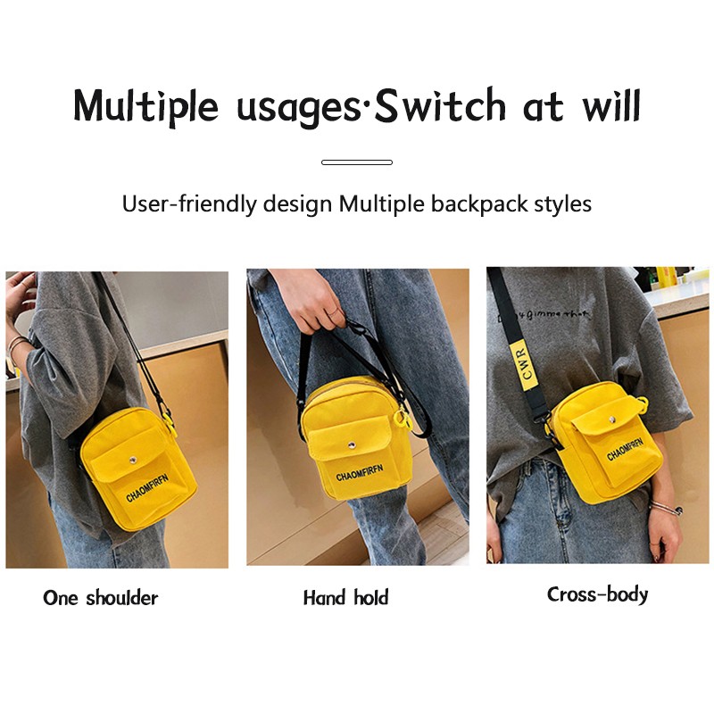 Women's Crossbody Shoulder Bag Student Shoulder Bag Canvas Bag ins hip hop Girl Canvas Bag Women Messenger Bag. 
