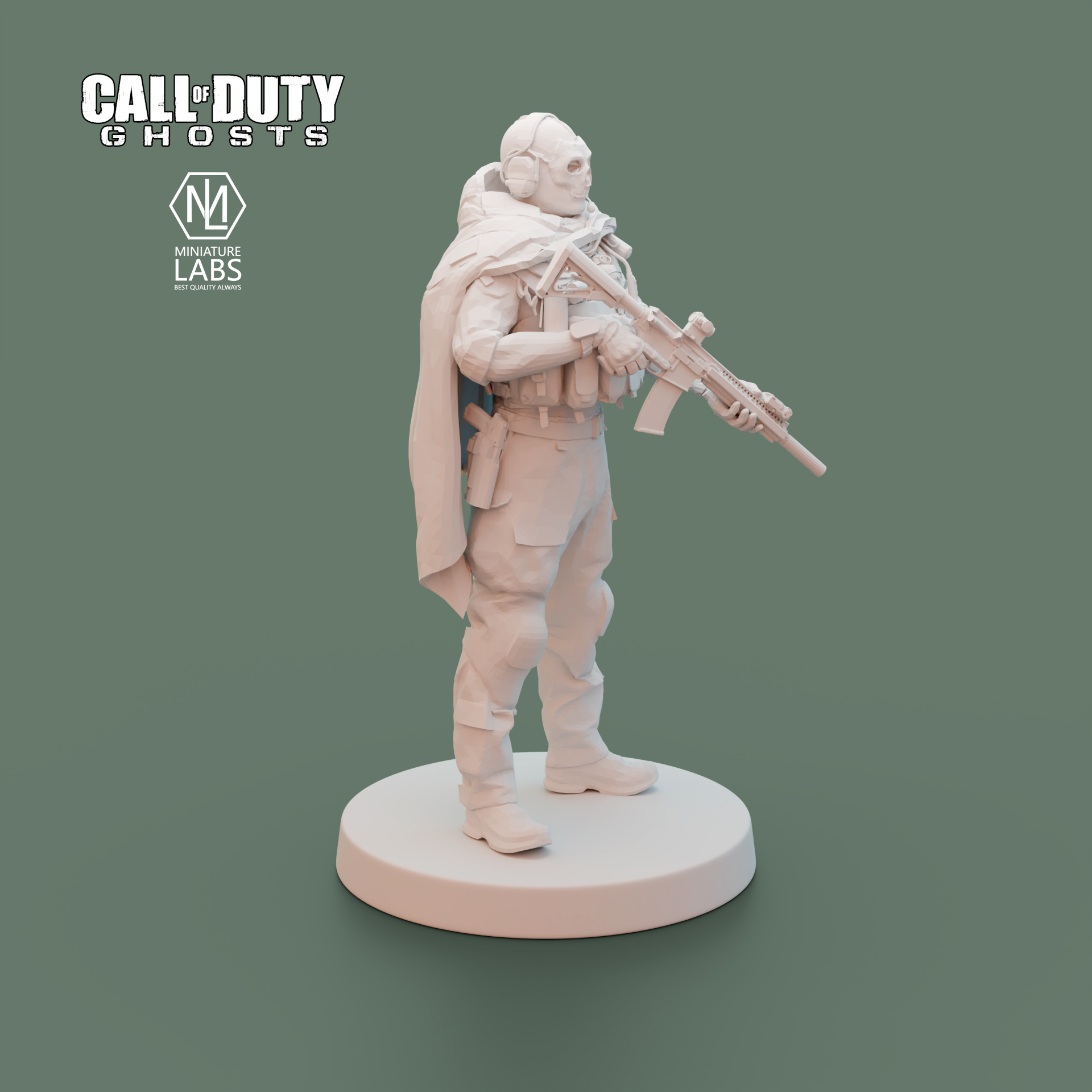 𝐂𝐚𝐥𝐥 𝐨𝐟 𝐃𝐮𝐭𝐲 𝐆𝐡𝐨𝐬𝐭 Statue. High Quality 3D printed Famous game Character Ghost action figure. Perfect for gaming enthusiast and miniature lover.. 