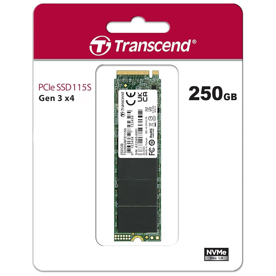 Transcend 115S 250GB M.2 (M-Key) PCIe SSD Drive