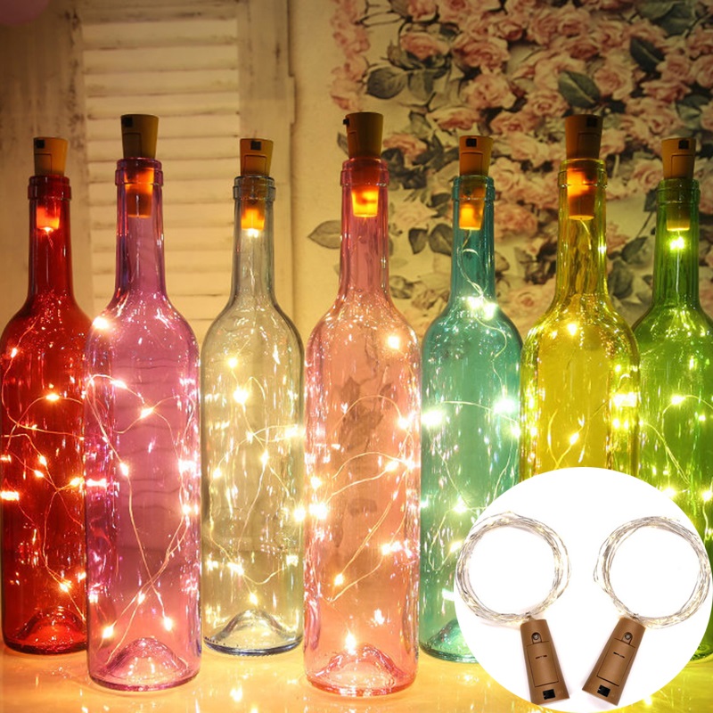 Bottle Lights with Cork,2M 20 LED Copper Wire Battery Operated Wine Bottle Fairy Light for Gift DIY LED String Lights for Indoor Bedrooms Birthday Wedding Halloween Christmas Decoration