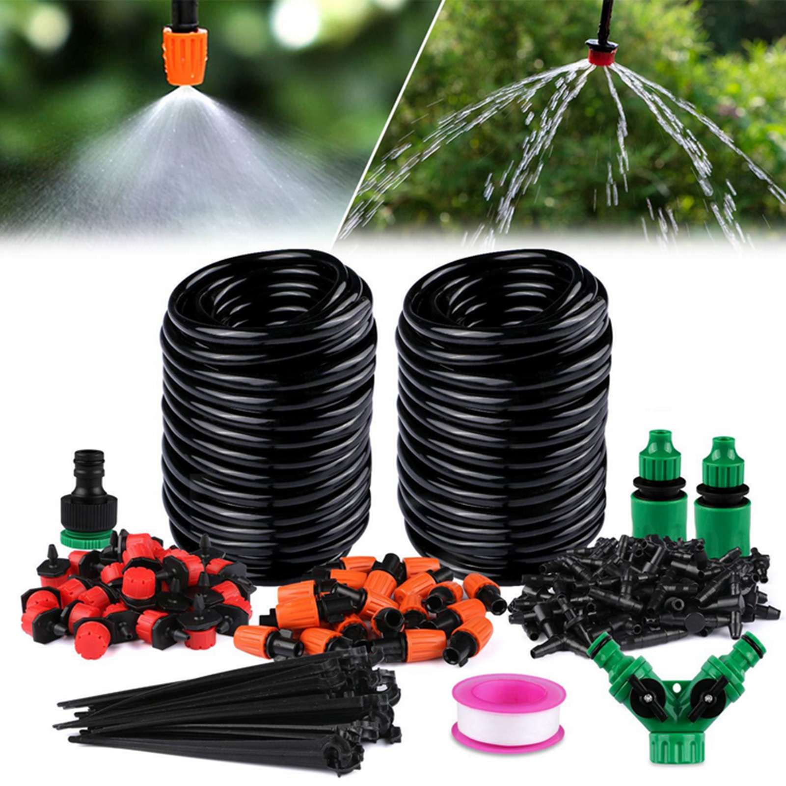 Mist Cooling Automatic Irrigation System Drip Irrigation System Garden Plant Automatic Watering Hose Kit. 