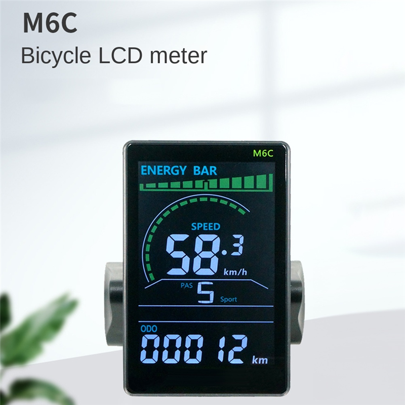 M6C Electric Bike LCD Display Meter 24V-60V E Scooter Panel Color Screen with USB for Mountain Electric Bike Replacement Accessories (SM 5PIN). 