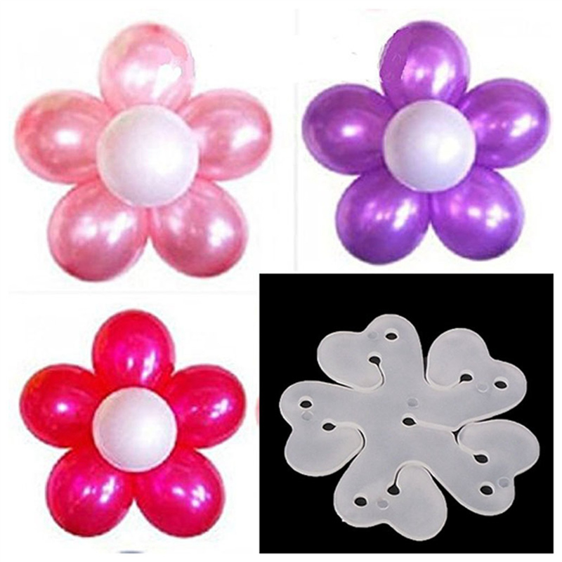 Pack of 200 Portable Flower Shape Balloon Clips Holder for Wedding Event Decorations Birthday Party Supplies. 