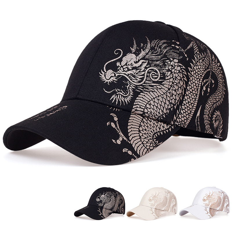 Chinese style dragon pattern baseball cap men's trend handsome