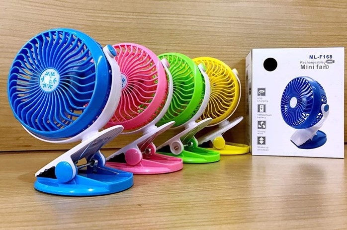 ML-F168 Clip Fan Portable Fan Baby Stroller Small Fan Rechargeable Fan 360 Adjustable Clip Fan Mini Fan Table Fan. 