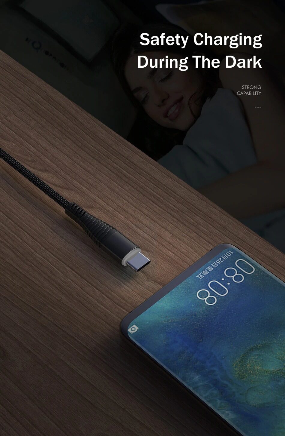 PZX 3A Nylon Cable Fast Charging for Type-C 1M Data Cable. 
