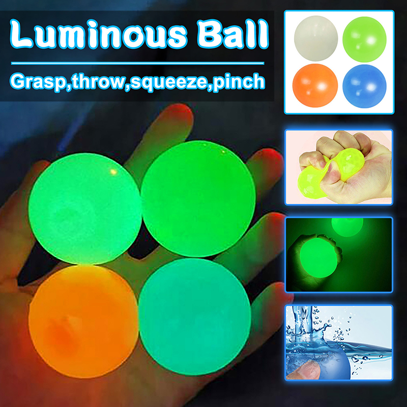 4pcs/set Stick Wall Ball Decompression Ball Sticky Squash Ball Globbles Balls. 
