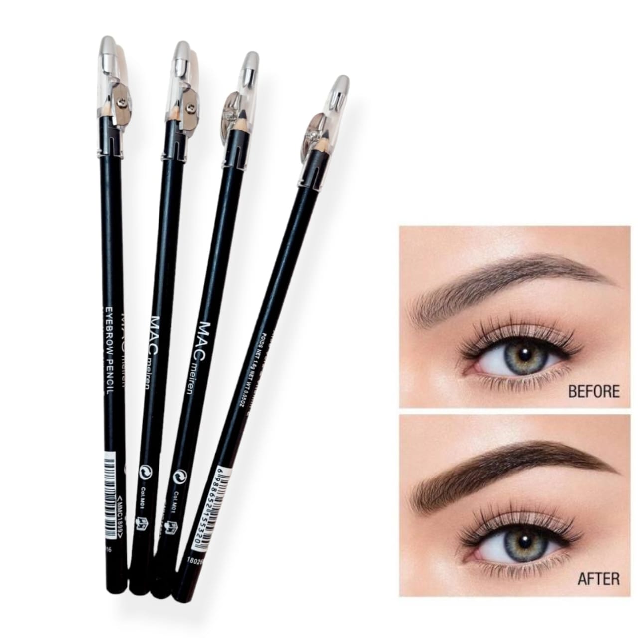 MAC Eyebrow Pencil with Cutter Makeup with Aloe Vera Vitamin E Black Cosmetics First Copy Daraz.lk