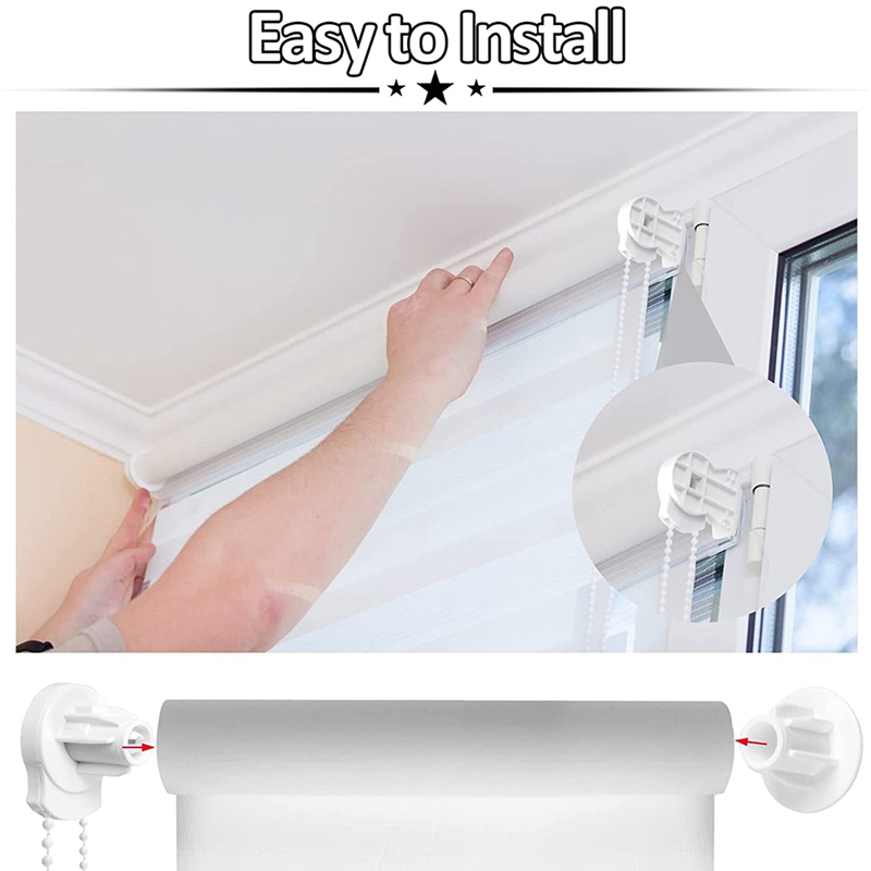 Roller Blind Fittings Kit, Roller Blinds Brackets with Beaded Chain, Curtain Roller Accessories for Windows Replacement. 