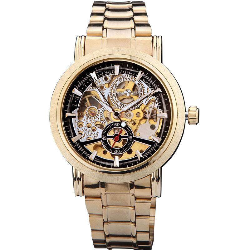 watches men winner hot brand sports military skeleton wristwatches automatical mechanical watch steel strap relogio masculino