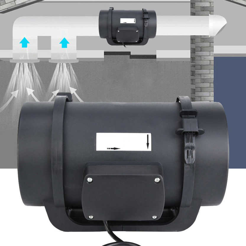 Ventilation Exhaust Fan Duct Ventilation Fan 6.3in EC Motor Air Circulation System PWM Speed Controller 470CFM AC100-240V Duct Fan 