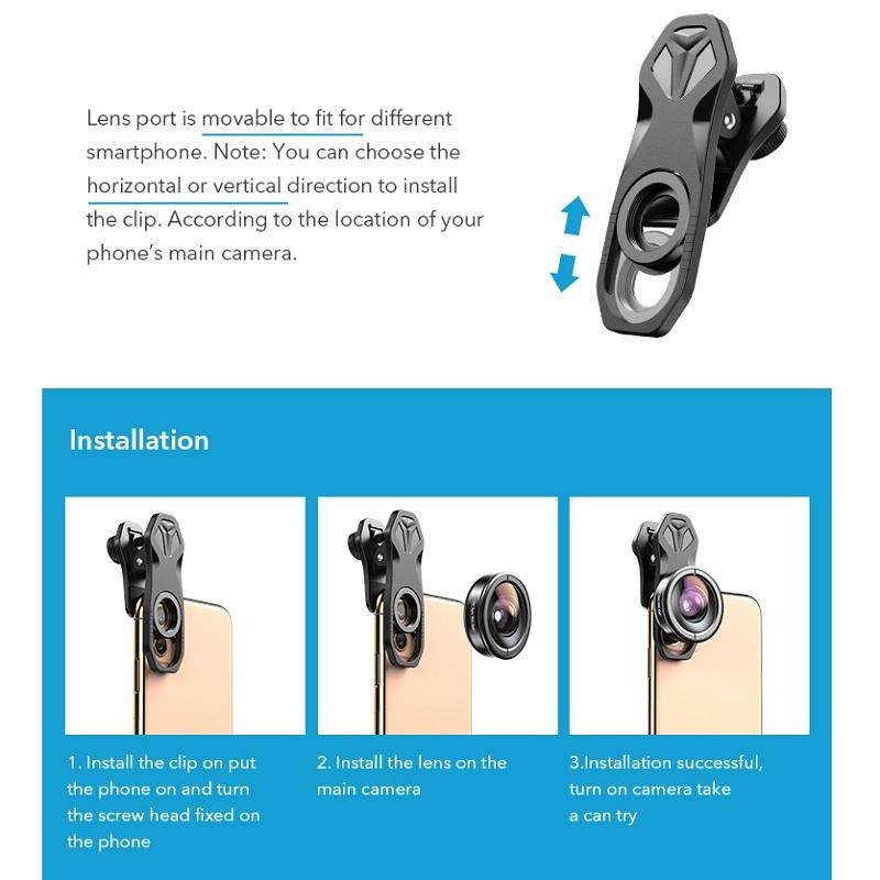 APEXEL HD Optic Camera Phone Lens 100mm Macro Lens Super Macro Lenses for IPhonex Xs Max Samsung S9 All Smartphone. 
