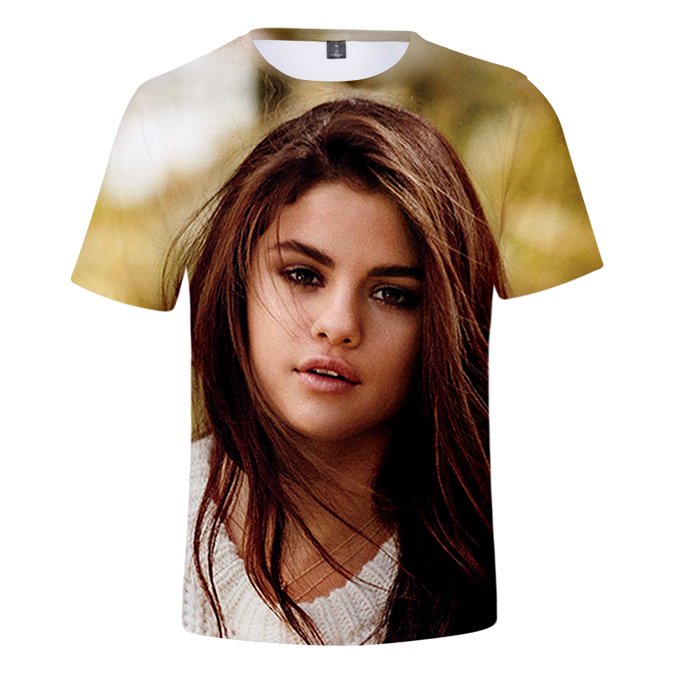 New Rholycrown Selena Gomez 3D Print T-shirts Women Men Harajuku 3D T-shirt Selena Gomez Summer T Shirts Short Sleeve Tees 6XL. 