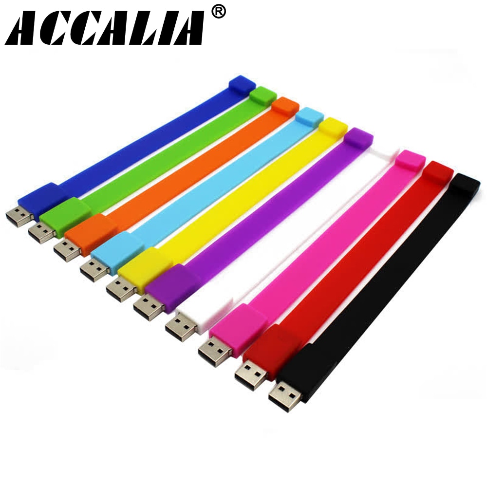 【16GB Orange USB2.0】 Silicone pen drive Colorful Wrist Band usb flash drive Bracelet pendrive 2.0 32gb 4gb 8gb 16gb 64gb 128gb flash gift. 