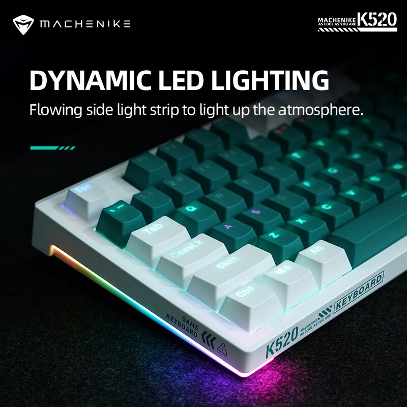 Machenike K520 Mechanical Keyboard Wired Connection Red Switch Hot Swappable 108 Keys LED Backlit RGB Sidelit Gaming Keyboard. 