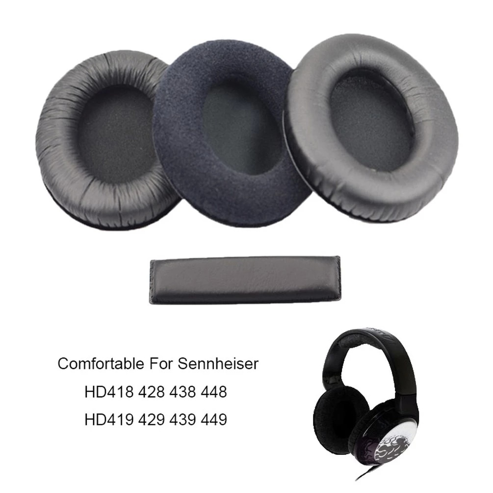 Eartlogis Replacement Parts For Sennheiser Hd418 Hd428 Hd438 Hd448 Hd419  Hd429 Hd439 Hd449 Headset Ear Pads Bumper Headband - Earphone Accessories -  AliExpress