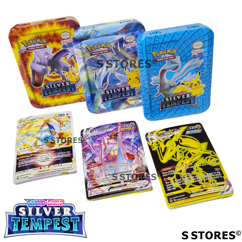 40 Pokemon Cards Tin (Sword & Shield: Silver Tempest) | Daraz.lk