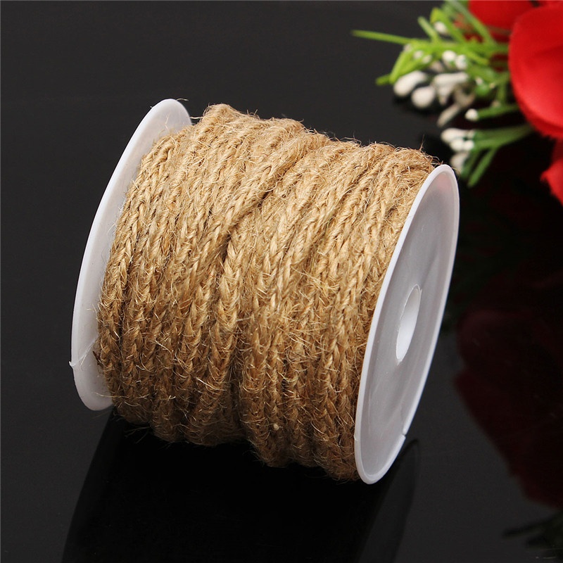 5M Natural Hessian Jute Twine Rope Burlap Ribbon Craft Vintage Wedding Party RS 5M Natural Hessian Jute Twine Rope Burlap Ribbon Craft Vintage Wedding Party RS