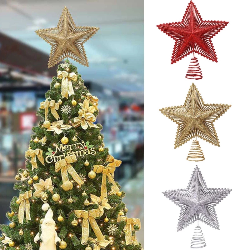 1pc Bowknot Decor Christmas Tree Topper Treetop For Home Party 贈与