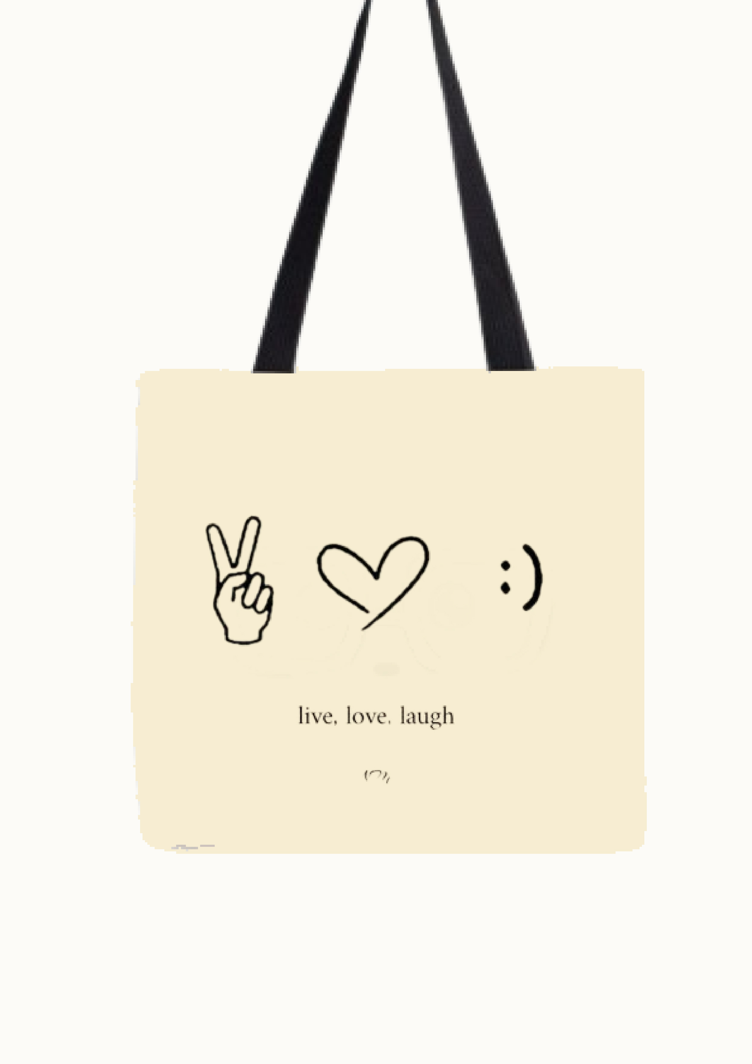 Tote Bag with Black Handle - Eco-Friendly Women’s Bag with Zipper. 
