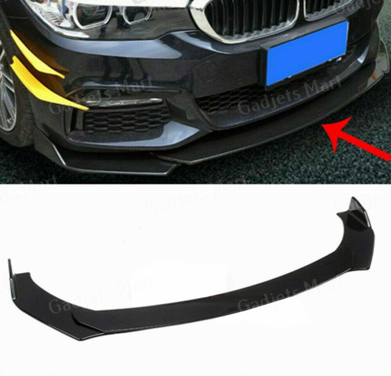 Universal Front Bumper Lip Kit, Car Front Bumper Spoiler Body Kit Splitter Trim Protection Spoiler Compatible with Mercedes Benz/Toyota/LEXUS/Vauxhall Opel. 