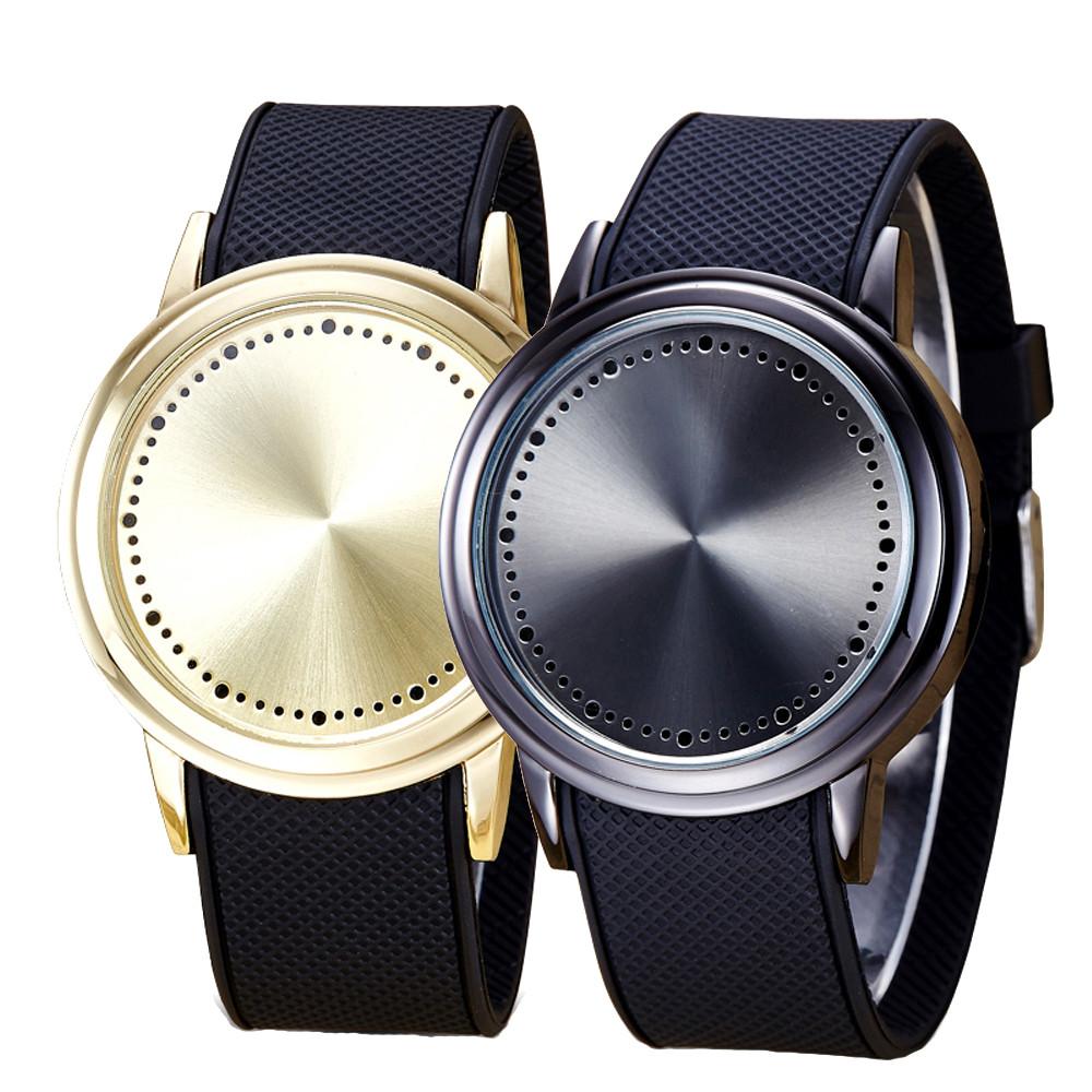 Fashion Couple Touch Screen Circular Pattern Silicone Band LED Wrist Watch