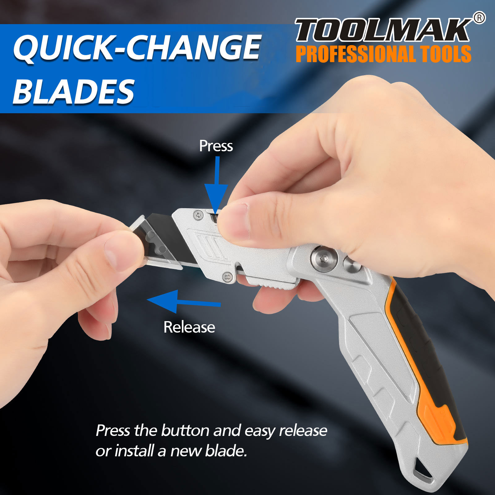 Utility Knife Paper Blade Foldable Heavy Duty Professional Cutter - Toolmak. 