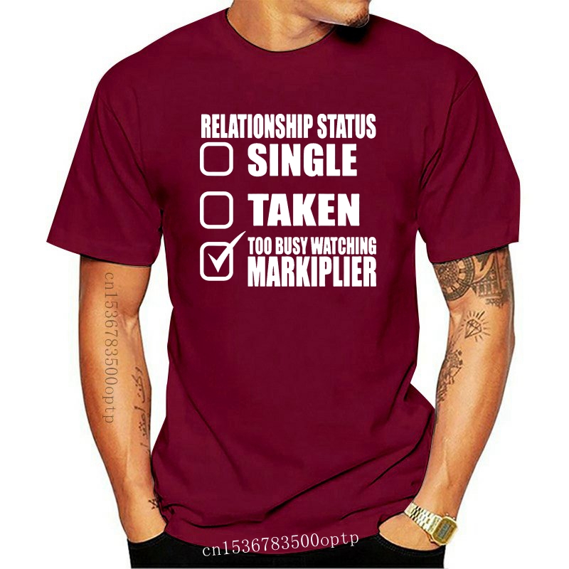 New Markiplier Too Busy Watching Markiplier T Shirt For Men Round Collar Printed Humor T Shirt Gents Cotton Slogan High Quality