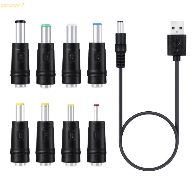 Crescent2 Universal 5V Power Cable Cord Charging Cable Tips for Router Moon Lamp LED Light