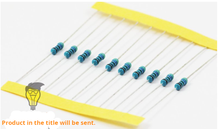 220K Metal Film Resistor 1/4 Watt (5Pcs). high precision. Blue colour color (~1%) 220 220Kohm 220Kilohm 220kiloohm 220kilo ohm kilo k ohm  0.25W 0.25 quarter wat quater 1 / 4 1/4watt 1/4wat wots wot wotts wott w nil nill for kit kits arduino adrino resist