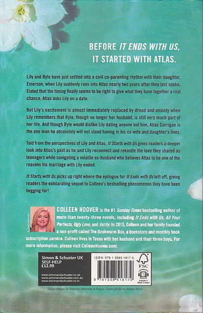 It Starts With Us: A Novel by Colleen Hoover. 