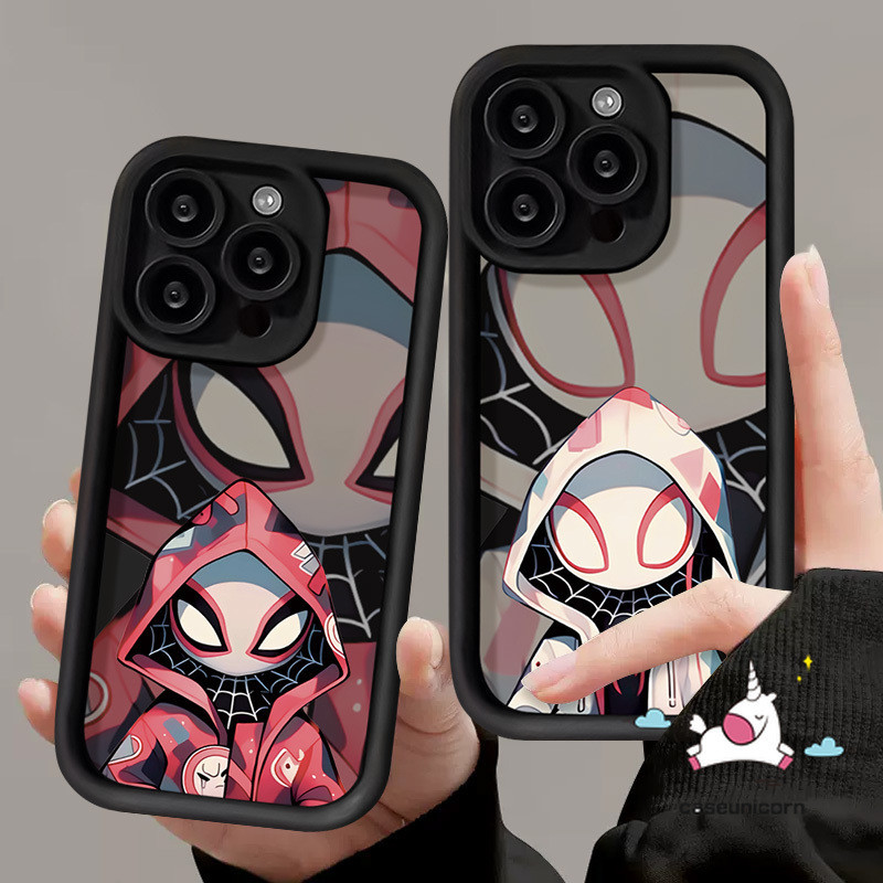Cartoon Marvel Cool Spider-Man Couple Case For Redmi 9C 13C 12 10A 9A 9 12C A2 A1 10C 9T Note 8 10 9 11 12 10s Pro Max Poco M3 C55 X5 Mi 11 12 Lite Trend Brand Angel Eye Soft Cover. 