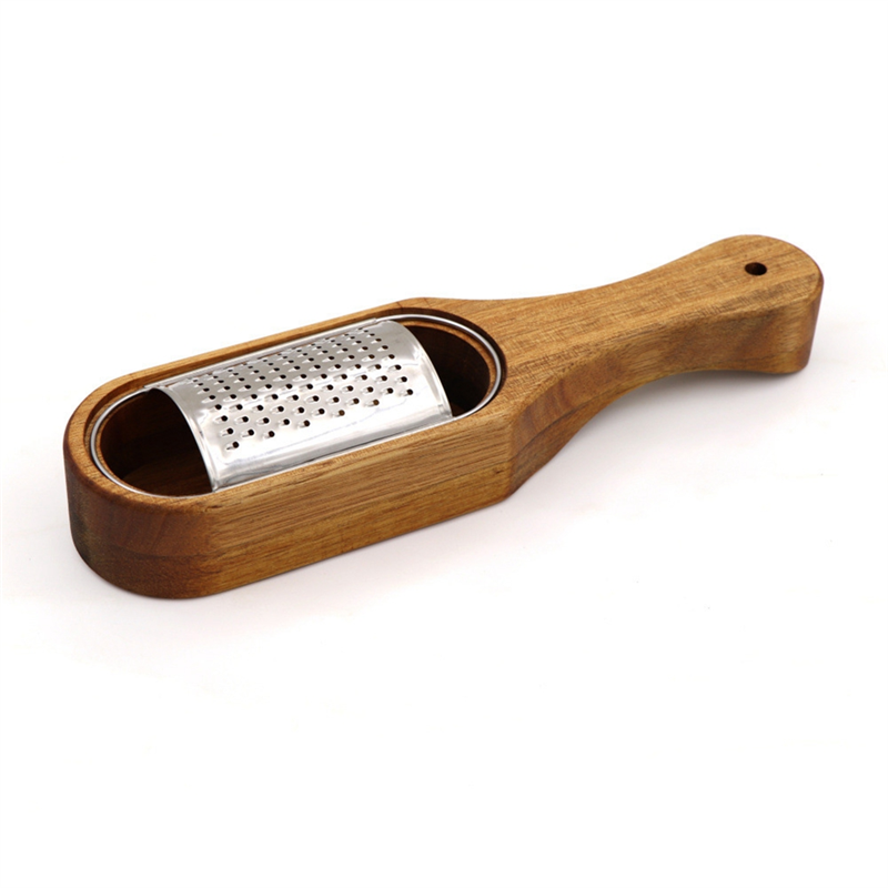 Wooden Cheese Grater Rustic Brown Cheese Shredder with Handle, for Cheese Lemon Chocolate