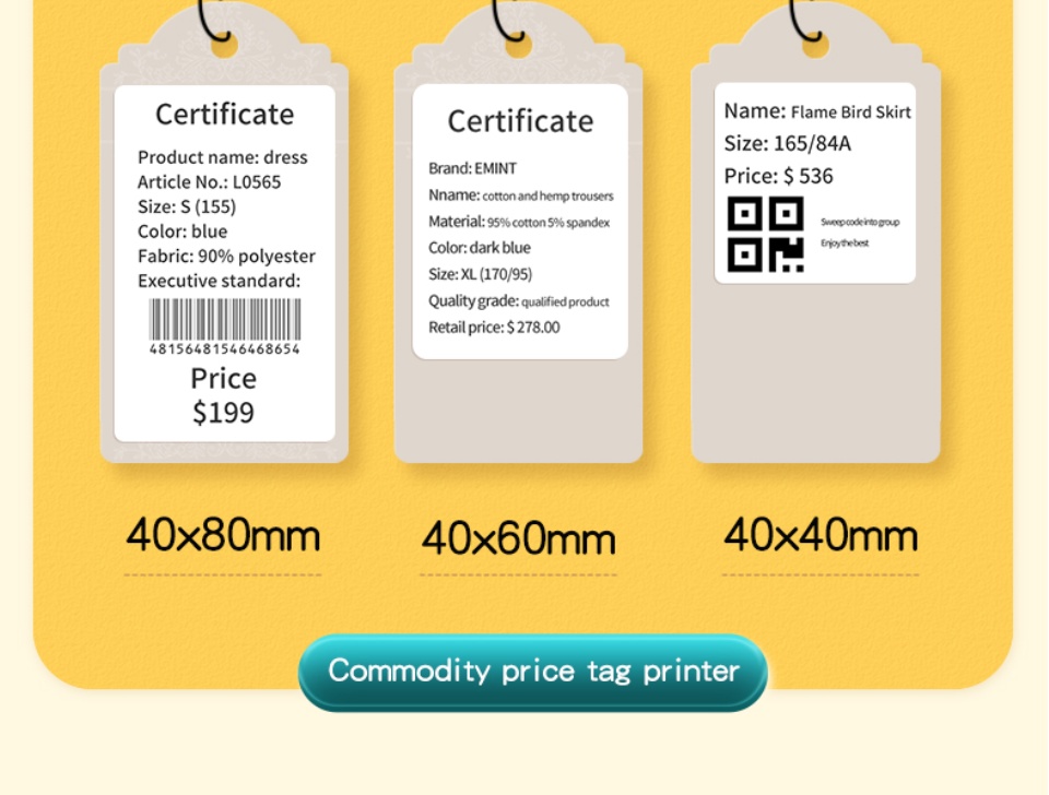 Ink Free Label Printer, Barcode, Food Label, Clothing Tag, Thermal Sensitive Adhesive, Small Label Machine, Commercial Portable Small Printer In Supermarkets. 